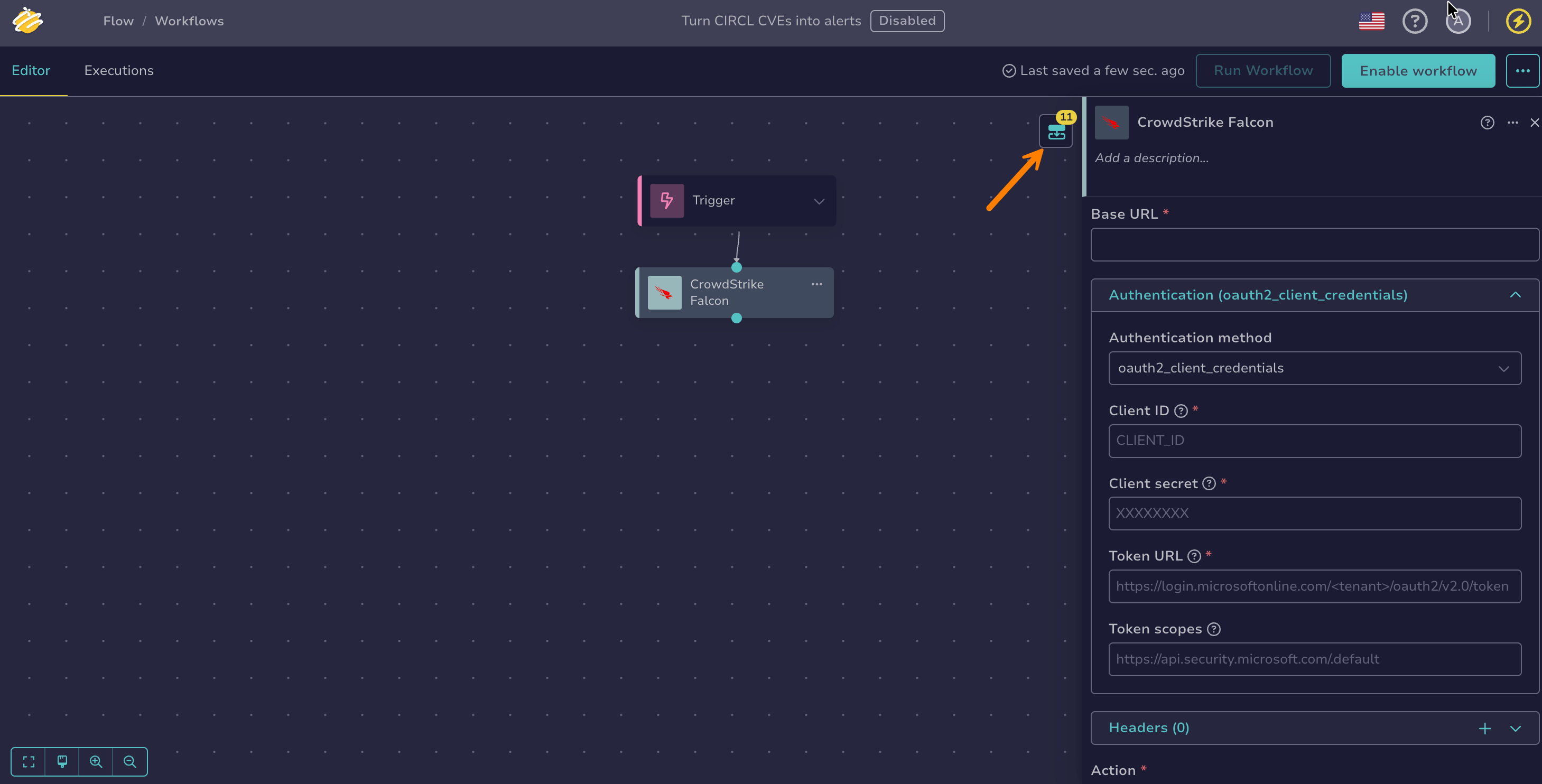 Outputs of the CrowdStrike Falcon node