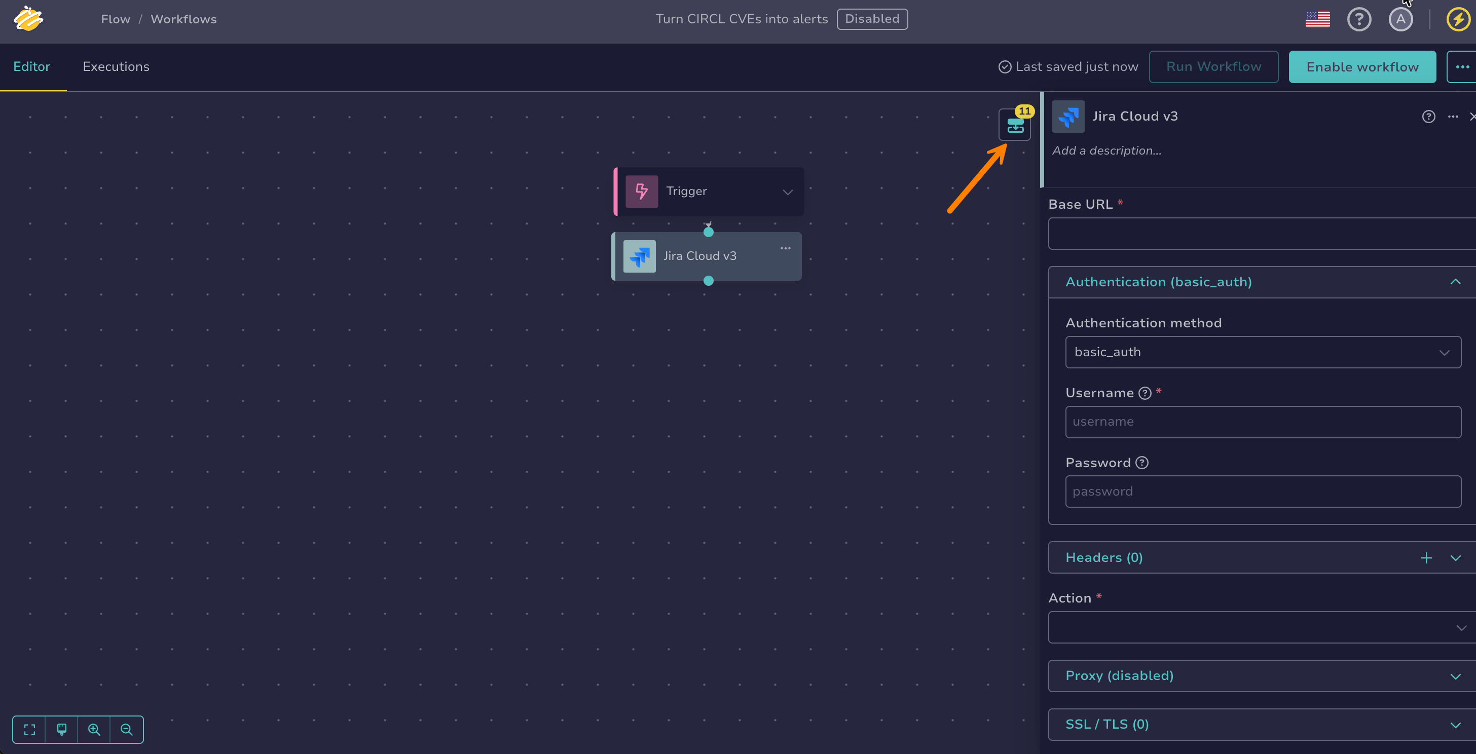 Outputs of the Jira Cloud v3 node