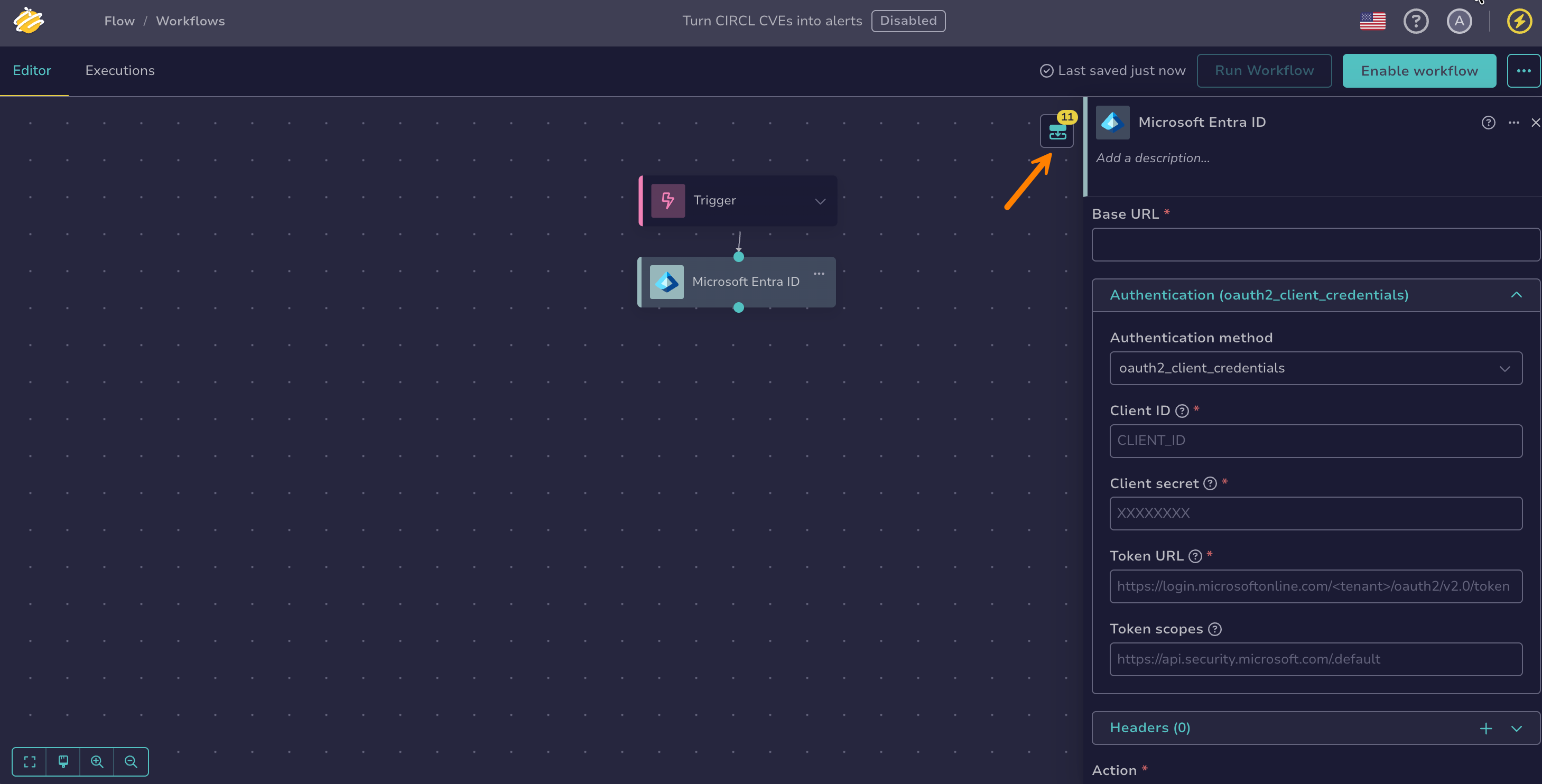 Outputs of the Microsoft Entra ID node